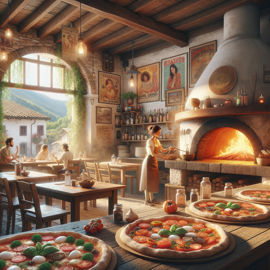 Pizzaria e forno a lenha para pizza