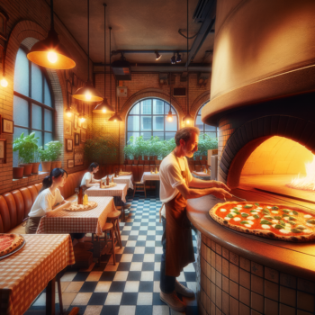 Pizzaria e forno a lenha para pizza